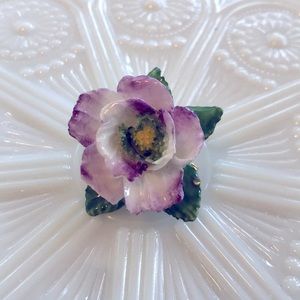 Vintage Purple Flower Brooch